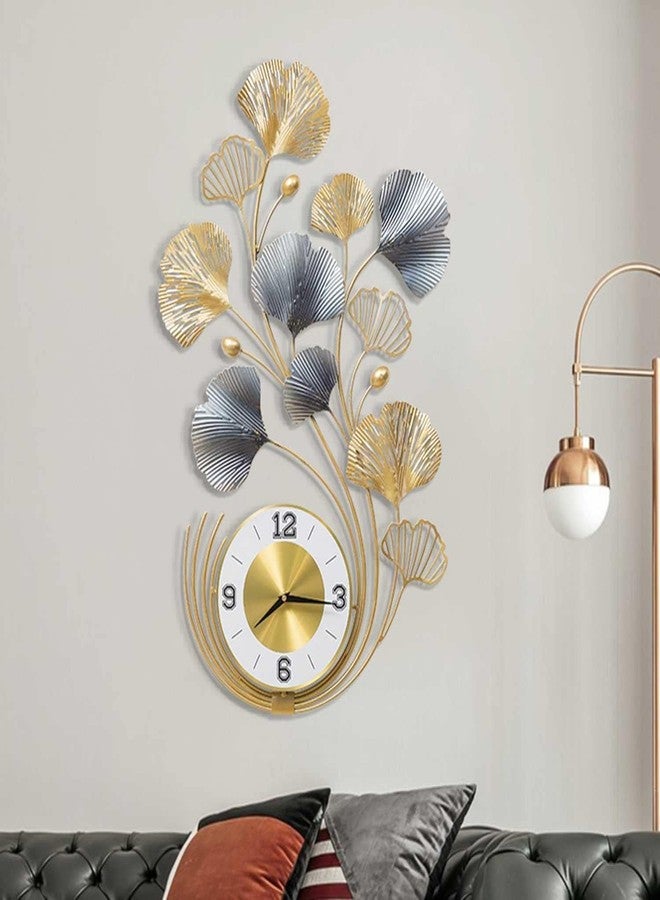 Delight World Metal Wall Clock Decorative Metal Silent Non Ticking Wall Clocks Modern Clock For Living Room,Bedroom,Study/Hall/Dining Hall Decoration&Antique Metal Finish(34 Inch),Analog, Multicolour - Image 2