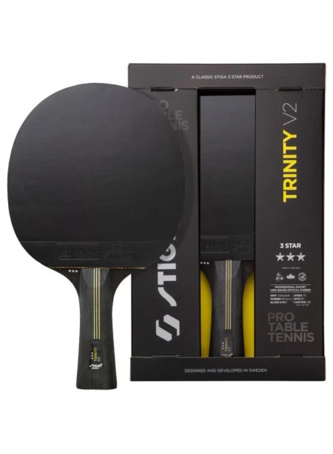Stiga Trinity V2 Table Tennis Racket | 3 Star Professional Ping Pong Paddle | ITTF Approved Rubber - Image 1