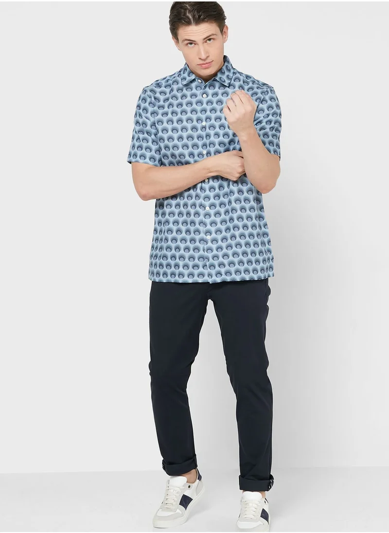 Ted Baker Retro Spot Print Regular Fit Shirt