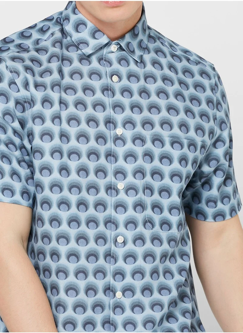 Ted Baker Retro Spot Print Regular Fit Shirt