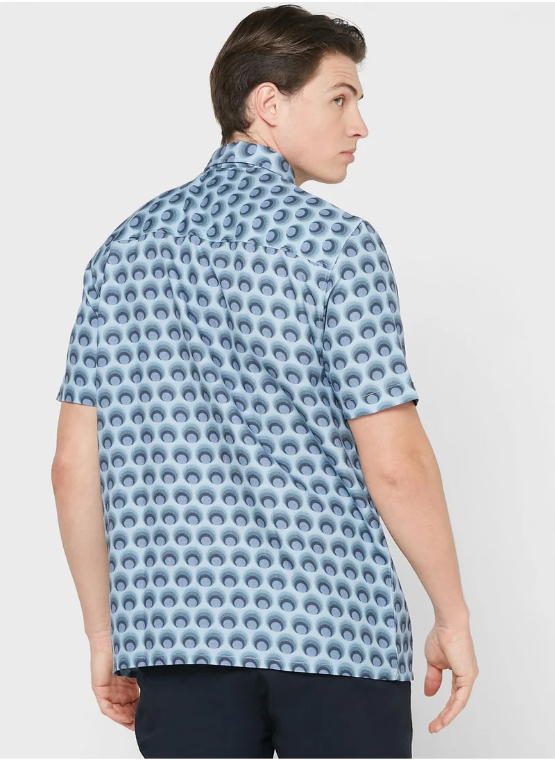 Ted Baker Retro Spot Print Regular Fit Shirt