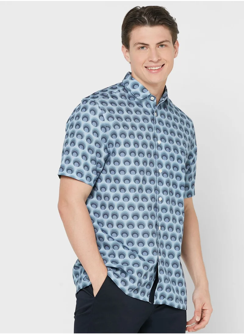Ted Baker Retro Spot Print Regular Fit Shirt