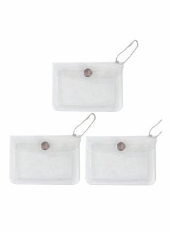 Excefore 3 Pcs Transparent Card Holder Keychain Wallet Small Coin Purse Mini Change Pouch Waterproof Card Case for Women Girls, Clear, Waterproof Transparent Pouch 11.5 x 8 cm  - Image 1