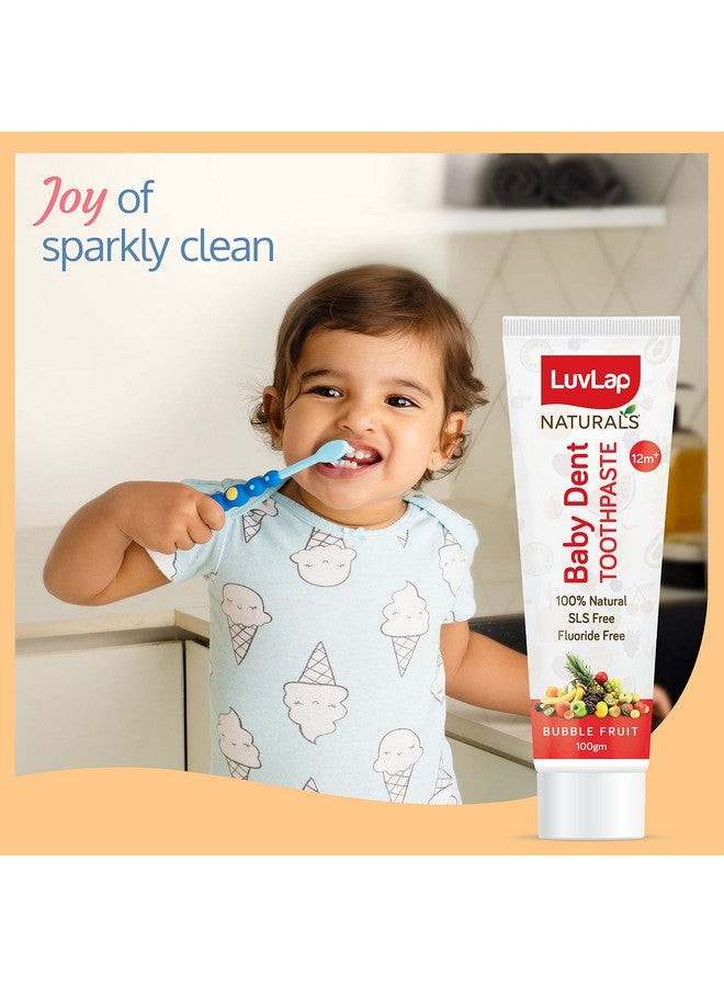 Luvlap ناتurals معجون أسنان طبيعي 100% للأطفال 100غ، بنكهة فاكهة الفقاعات، خالي من SLS والفلوريد، معجون أسنان للأطفال، يزيل البلاك، يمنع البكتيريا، يضمن أسنان بيضاء، pH محايد، 12 شهر+ - Image 4