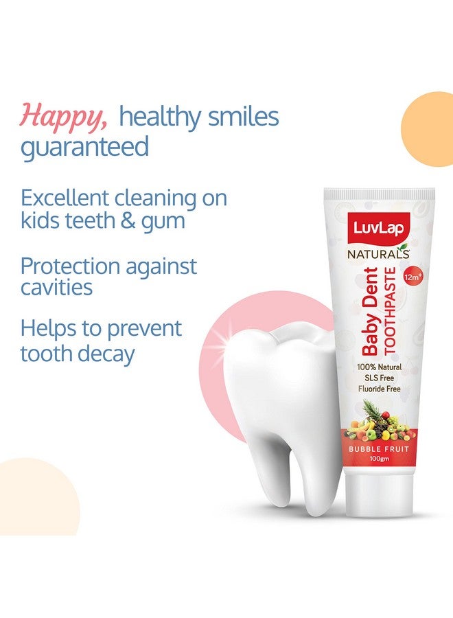 Luvlap ناتurals معجون أسنان طبيعي 100% للأطفال 100غ، بنكهة فاكهة الفقاعات، خالي من SLS والفلوريد، معجون أسنان للأطفال، يزيل البلاك، يمنع البكتيريا، يضمن أسنان بيضاء، pH محايد، 12 شهر+ - Image 5