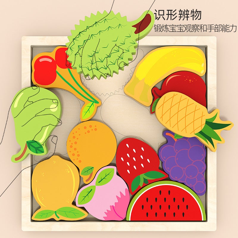 Children'S Animal Fruit Traffic Creative Theme Three-Dimensional Jigsaw Puzzle Building Blocks Kindergarten Enlightenment Early Education Toys Puzzle - Image 4