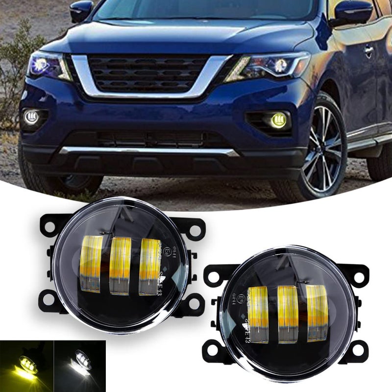 VGETTING 35 Inch Round LED Fog Lights Universal White Yellow Replacement Fog Lamp Fit For Honda Ford Nissan Subaru Suzuki Lincoln Jaguar FIAT