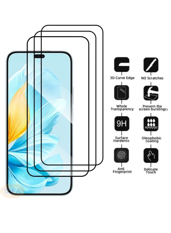 Screen Protector for Honor 200 Lite 5G 6.7inch, 3D Full Cover Tempered Glass Film, 9H Hardness, Touch Sensitive, Anti-Fingerprint, Anti-Scratch, Bubble-Free, HD Screen Protector（Boxed, 3-Pack) - Image 3