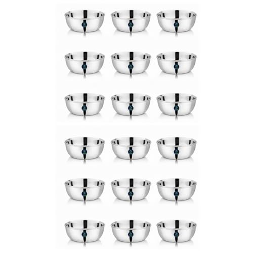 WIAA Bowl Set for Lunch/Dinner, Stainless Steel Heavy Gauge Mirror Polish Wati/Vati (300 ml) (Set of 18pc) - Image 1
