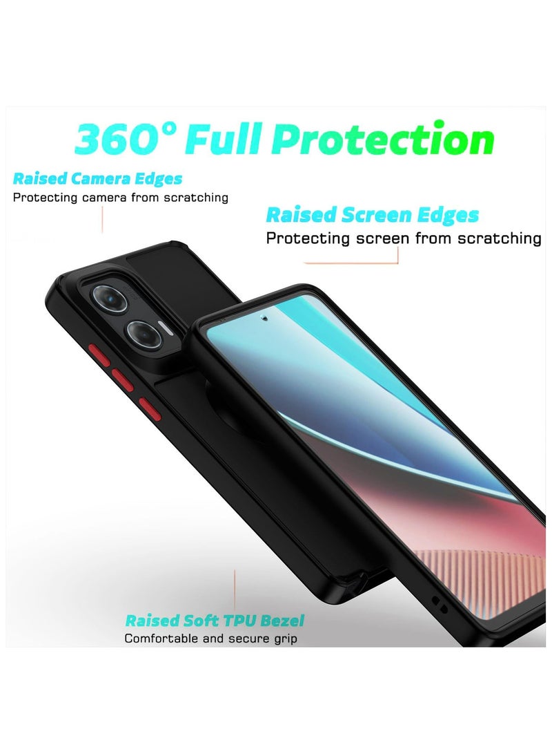 Motorola Edge 50 Fusion Case Cover, 360°Rotating Kickstand Ring + Support Magnetic Car Mount + Slim Thin PCTPU Shockproof Mobile Phone Case For Motorola Edge 50 Fusion, Black - Image 3