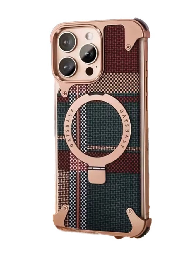 BlueFire iPhone 16 Pro Max Phone Case with Stand – Magnetic Carbon Fiber Textured Cover, Metal Frame, Shockproof & Heat Dissipation – Luxury Stylish Protective Case for Men & Women  - Image 1