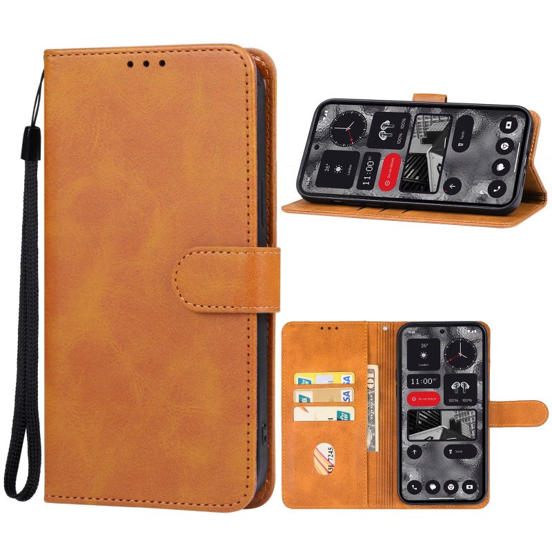 HuHa Case Cover For Nothing Phone 2a Leather Phone Case(Brown) - Image 1