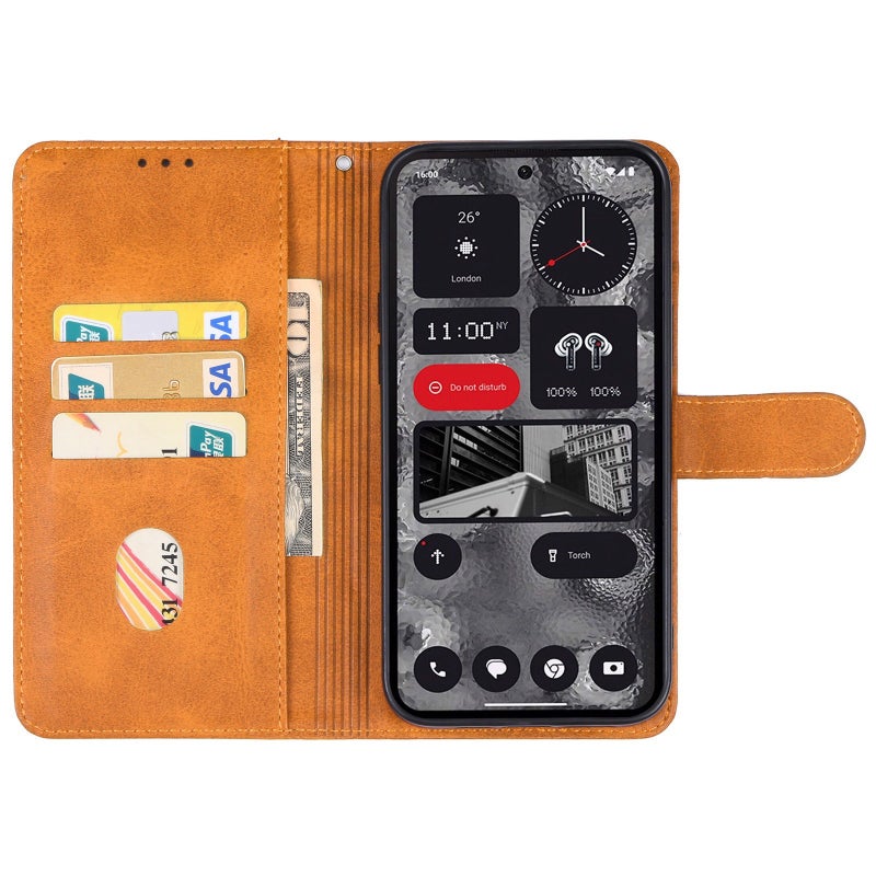 HuHa Case Cover For Nothing Phone 2a Leather Phone Case(Brown) - Image 3