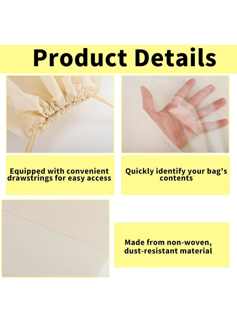 DIOTTI 10 Pack Waterproof Travel Dust Bags for Handbags & Shoes,  Non Woven Fabric Drawstring Pouches with Clear Window for Storage & Organization - Image 2