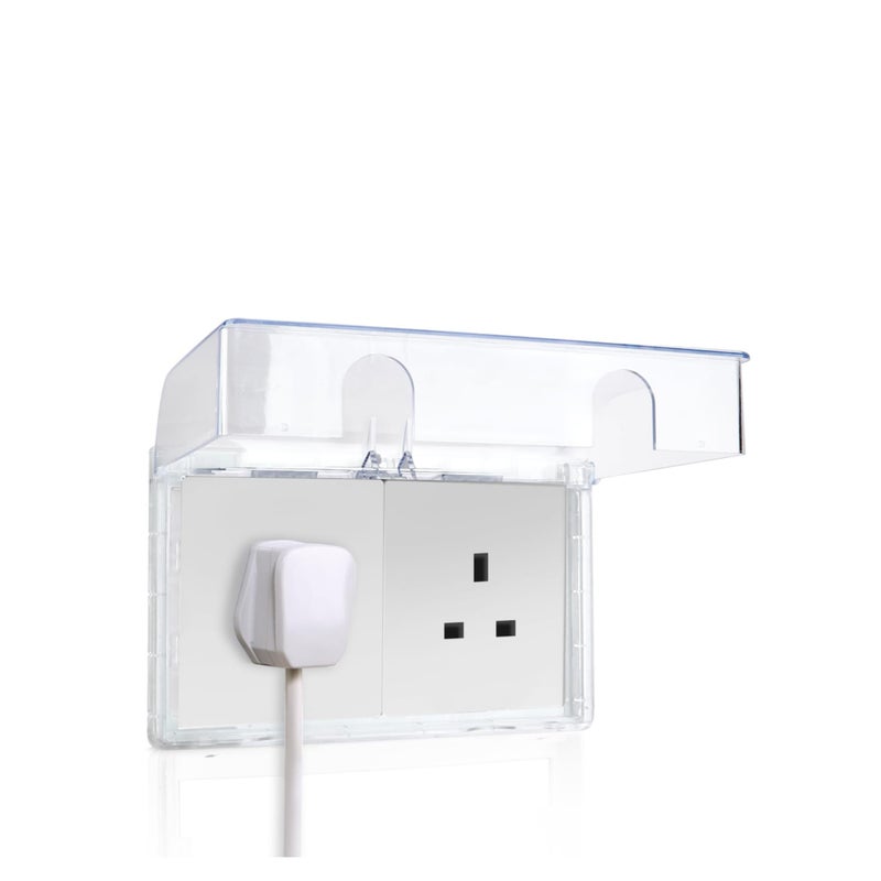 SOLARAE Socket Cover Box, Childproof Electrical Outlet Protector, Waterproof Plug & Light Switch Guard, Baby Proofing Safety for Home Security, 86-Type Double-Position Socket Cover - Image 1