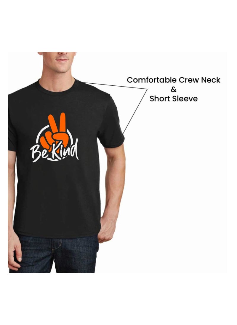 Generic - Peace Love Men's T-Shirt–Cotton Half Sleeve Round Neck Soft&Breathable Fabric Casual Wear For Everyday Comfort|Gift For Special Events - Image 1