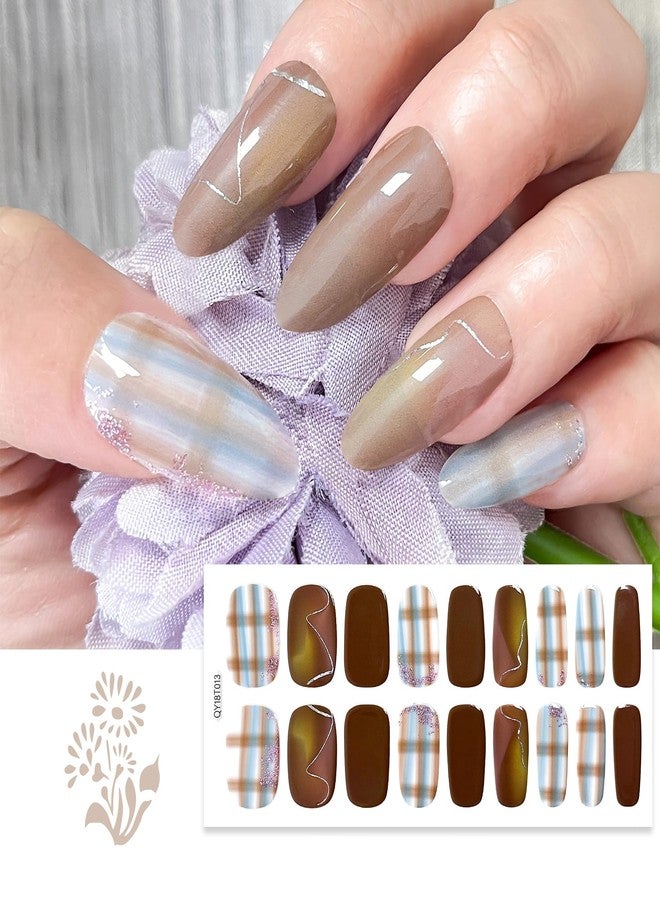 MWOOT 8 Sheets Nail Stickers Adhesive, 9 Sizes Full Nail Wraps Decals for Fingernail Art, Colors Fingernail Stickers Nails Strips, Decoración de Uñas, Stick on Nails for Women, Sticker Decorations - Image 4