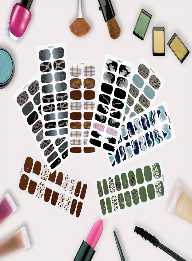 MWOOT 8 Sheets Nail Stickers Adhesive, 9 Sizes Full Nail Wraps Decals for Fingernail Art, Colors Fingernail Stickers Nails Strips, Decoración de Uñas, Stick on Nails for Women, Sticker Decorations - Image 2
