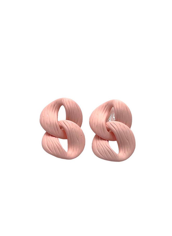 FLUFFY - Dual Cyrcil Earring Of Fluffy Women's Accessories-Pink - Image 1