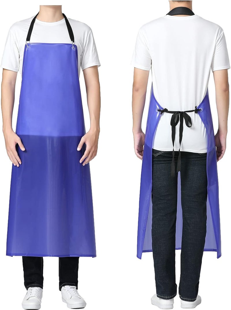 Jaspfct Waterproof Plastic Aprons - Chemical Resistant Work Apron,best for Kitchen, Cooking, Cleanning,Dog Bather,Dishwasher MD006-Bluethick - Image 1