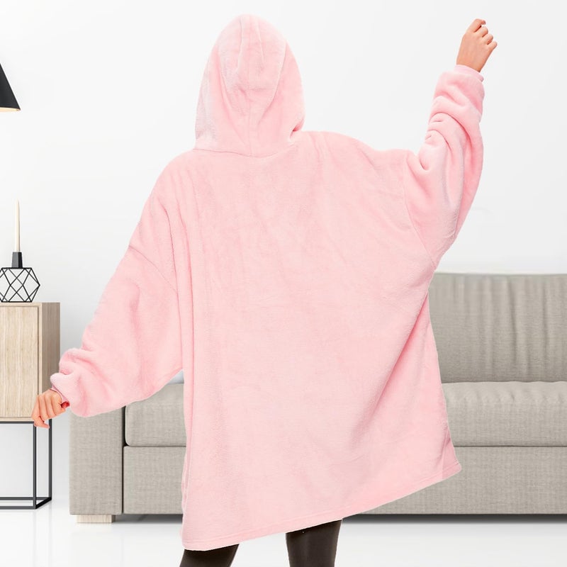 Gentlewarm Store هودي بطانية قابلة للارتداء للبالغين النساء والرجال، هودي شيربا فليس دافئ وناعم بحجم كبير مع جيب عملاق للحيوانات الأليفة - Image 5