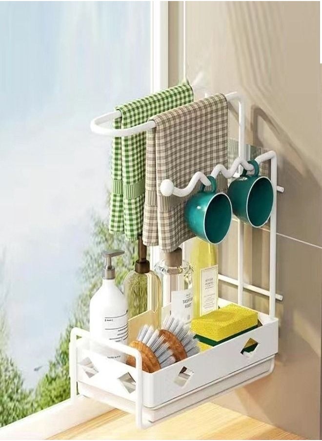 C&C Home رف تخزين للمطبخ والحمام، وسادات تنظيف مقاومة للماء  - Image 1