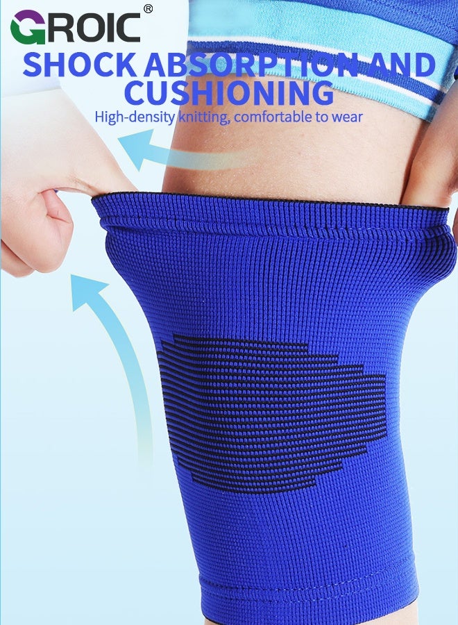 GROIC 8 Pcs Elbow And Knee Sleeves for Kids, Kids Protective Gear Set, Toddler Knee Elbow Ankle Wrist Support Braces, Ankle Pads and Wrist Pads for Volleyball Basketball Football Cycling Sports - Blue - Image 5