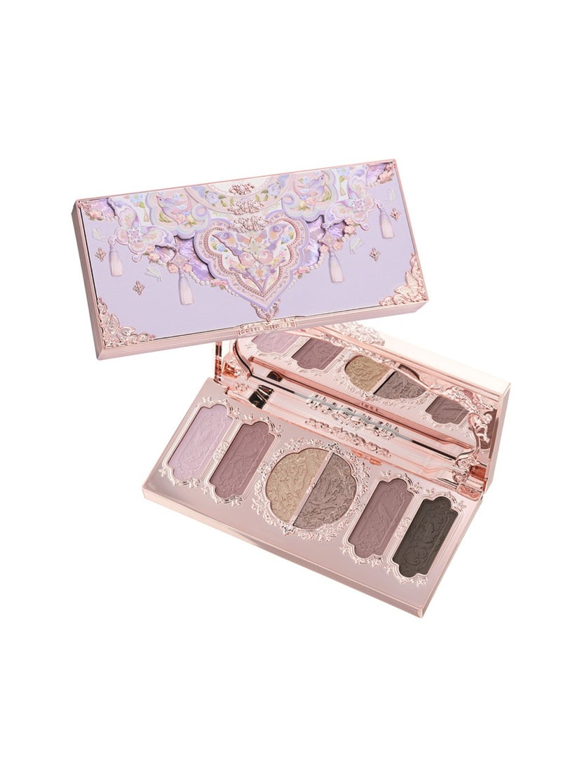 Flower Knows Butterfly Cloud Collar Embossed Six-Color Makeup Palette For Matte And Shimmer Finish - 03 Incense Purple Haze  - Image 1