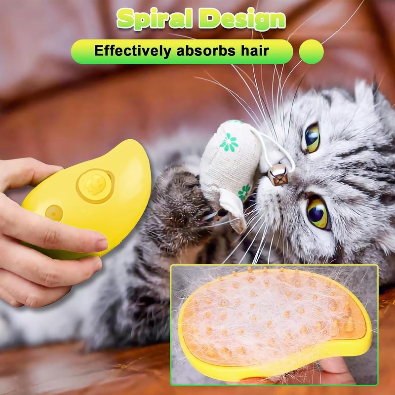 OneNine Steamy Cat Brush, 3 in 1 Multifunctional Spray Cat Grooming Brush for Shedding, Self Cleaning Pet Grooming Tool for Long and Short Hair Dogs and Cats to Remove Tangled and Loose Hair - Image 3