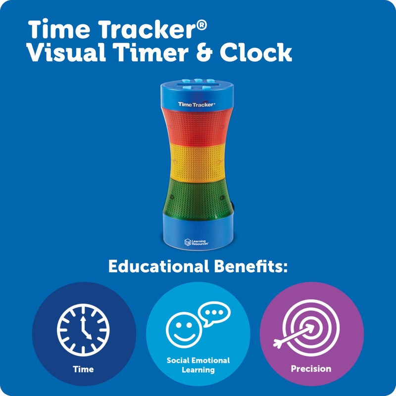 Learning Resources Time Tracker Visual Timer & Clock - 1 Piece, Classroom Tracker, Alarm Clock, Light Up Timer for Classroom, Visual Tracker - Image 5