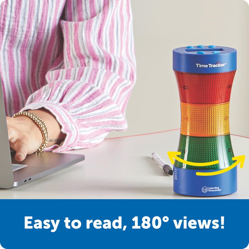 Learning Resources Time Tracker Visual Timer & Clock - 1 Piece, Classroom Tracker, Alarm Clock, Light Up Timer for Classroom, Visual Tracker - Image 2