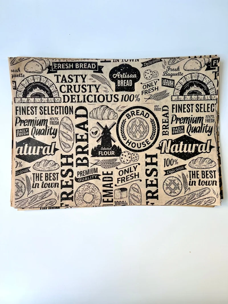 موتوجو Vintage Pattern Presentation Paper | 50's Retro Newspaper Look Hamburger Wrapping and Serving Papers