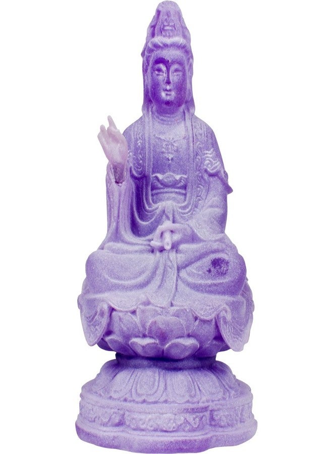 Polyresin Meditating Kwan Yin Figurine Purple