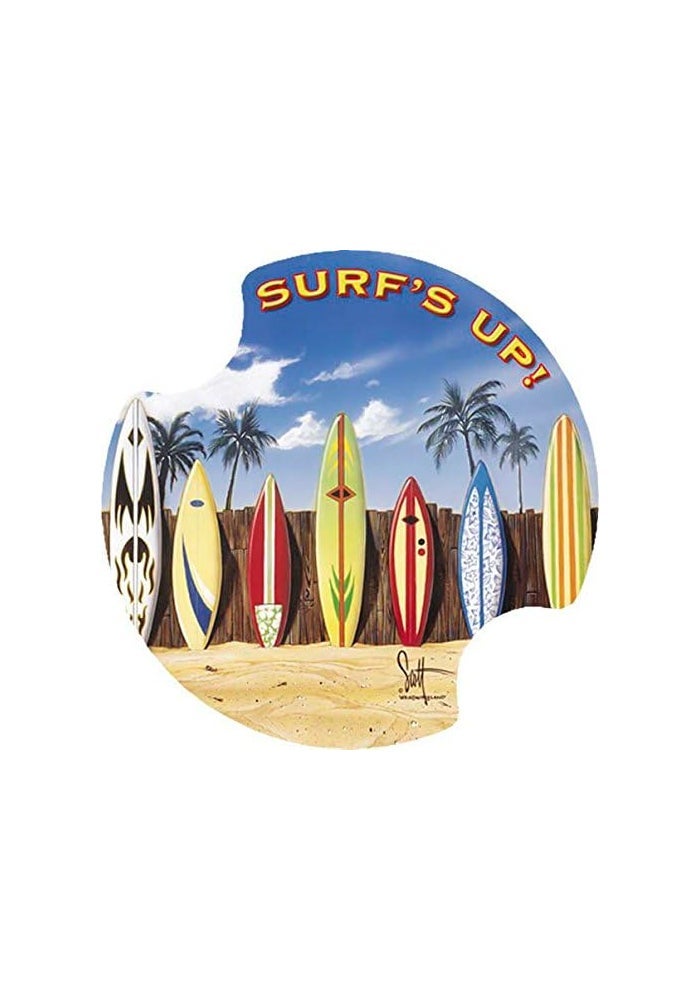 Thirstystone Starting Lineup Surf's Up! Car Cup Holder Coaster, 2-Pack