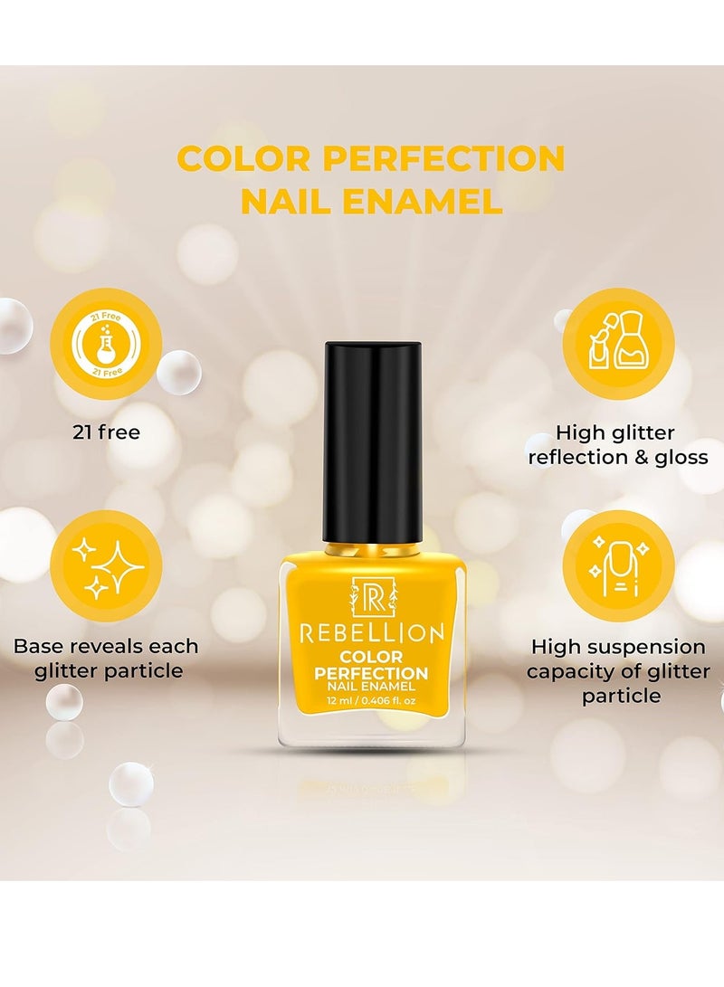 ريبيليان طلاء أظافر ريبيليون كولور بيرفيكشن 12 مل أصفر سيمبلي ستانينج RG26 - Image 4