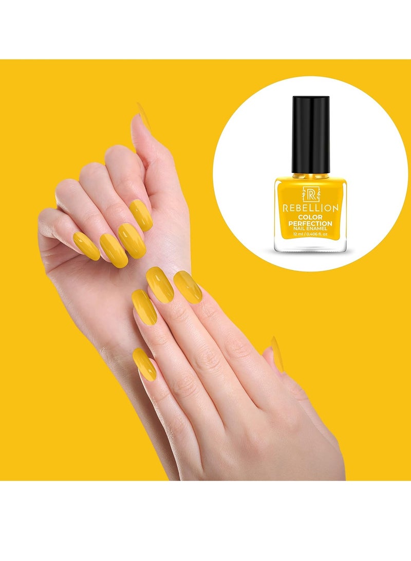 ريبيليان طلاء أظافر ريبيليون كولور بيرفيكشن 12 مل أصفر سيمبلي ستانينج RG26 - Image 3