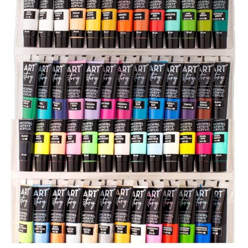 itsy-bitsy Itsy Bitsy Multi Style Acrylic Paint Set 52 Colors x 15ml Each Box | Premium Artist Paints for Canvas Wood Fabric Glass | Non-Toxic Water-Based Colors for Beginners Students & Professionals - Image 3