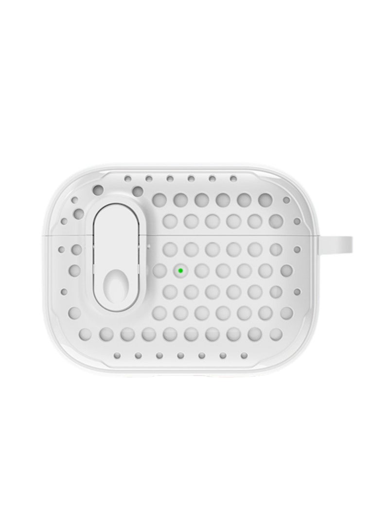 حافظة واقية بيضاء من الجيل الثاني من سماعات Airpods Pro، حافظة واقية ناعمة مضادة للسقوط، علبة سماعات أذن واقية على شكل ثقب، حافظة سماعات أذن بلوتوث - Image 1