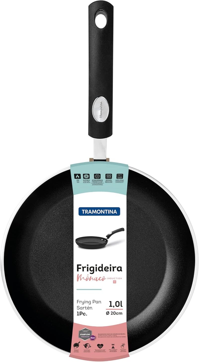 TRAMONTINA Monaco Induction Aluminum Skillet with Starflon Premium Non-stick Internal and External Coating Black 20cm 1 L - Image 5