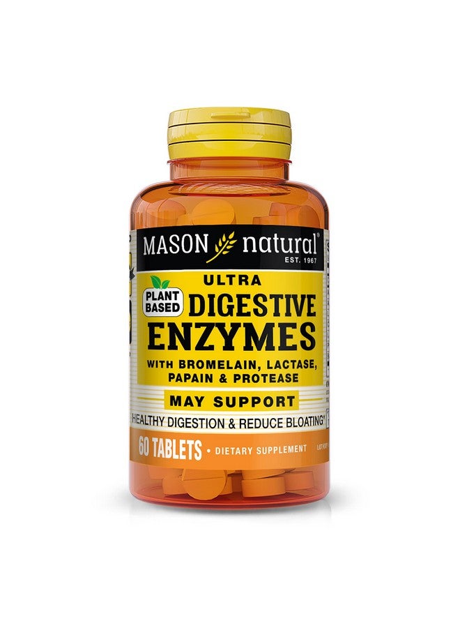MASON NATURAL Plant Based Ultra Digestive Enzymes with Bromelain, Lactase, Papain & Protease - Supports Healthy Digestion & May Reduce Bloating, 60 Capsules - Image 1