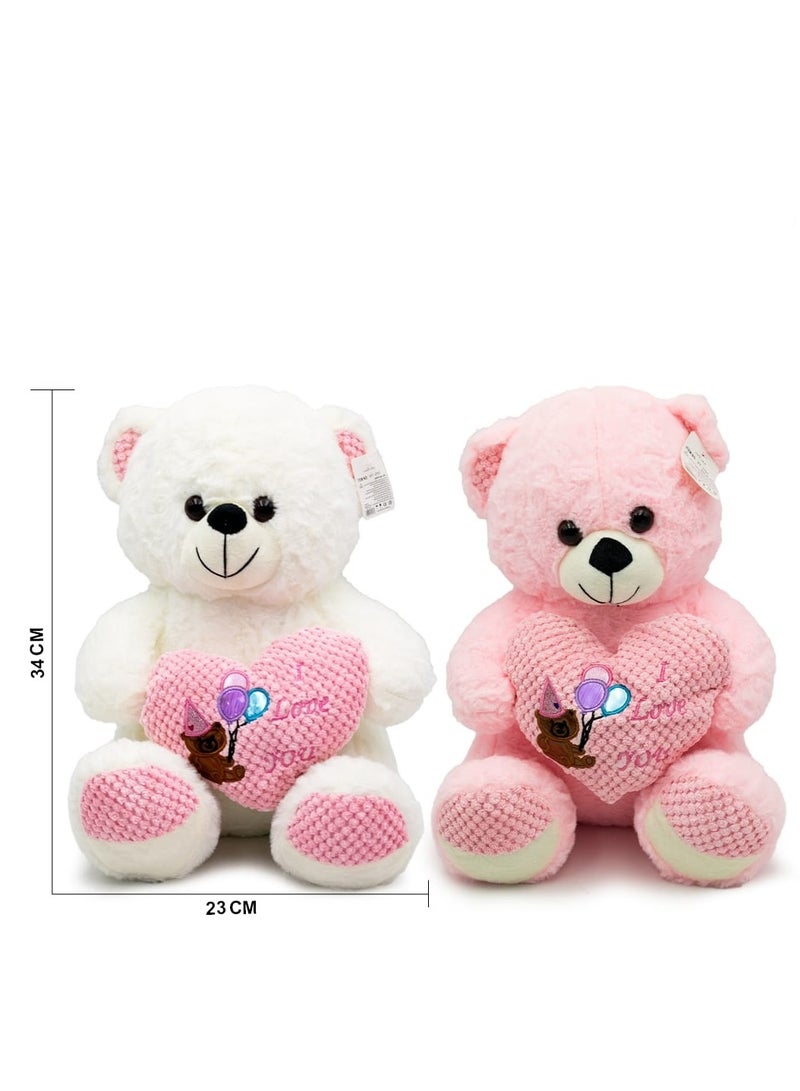 1pc Love Teddy Bear – Soft Plush Toy with Heart Design 