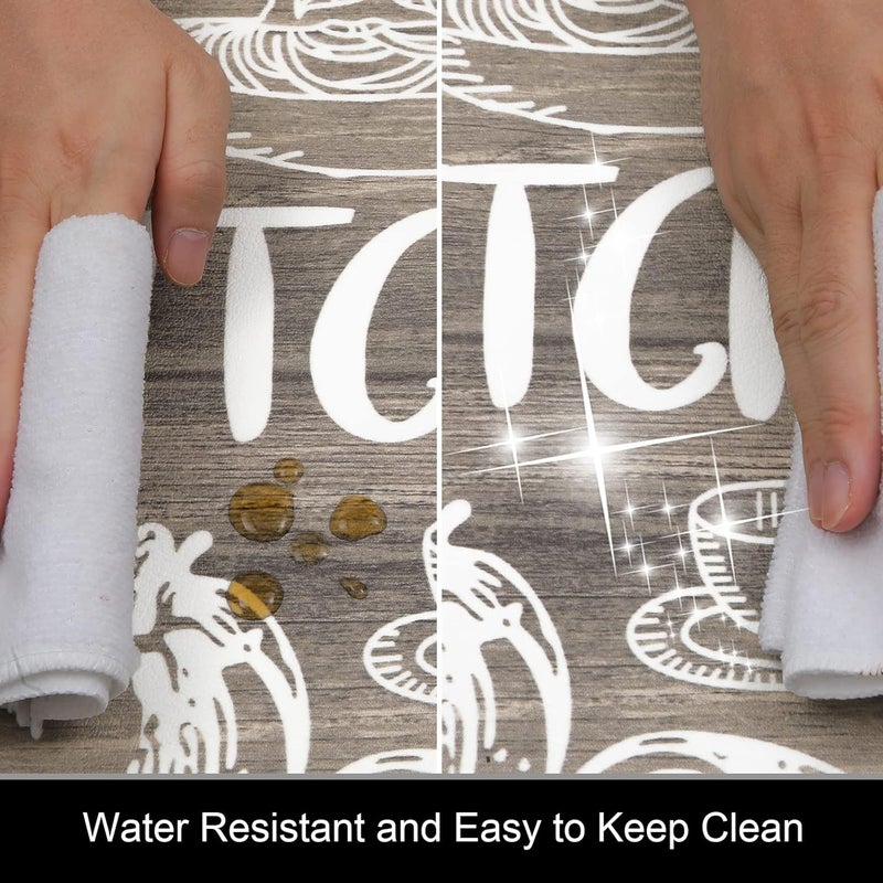 HEBE Kitchen Mats for Floor Set of 2 Thick Anti Fatigue Mat for Cushioned, Waterproof Non-Slip Rugs Comfort Standing Chef Mat for Kitchen Sink, Laundry Room, Farmhouse Home Decor, Brown - Image 5