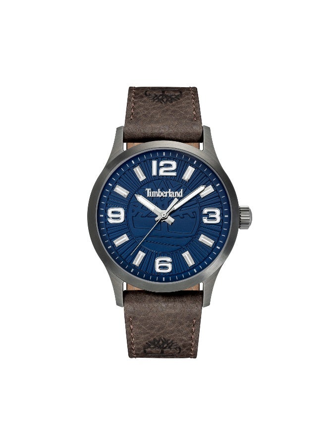 Timberland Men Trumbull Dark Brown Leather Strap Analog Watch for Men, 45mm - Image 1