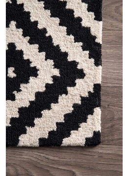 ZARA CARPETS; 'can change the floor ZARA CARPETS can change the floor Hand Made Modern Design With Usa Exported Collection Rectangular Carpets For Living Room Size 4 Feet By 6 Feet 4 6 Feet White Black  - Image 3