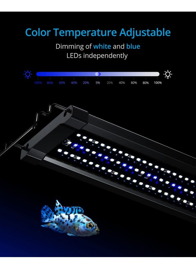NICREW - Classicled Gen 2 Aquarium Light, 15 Watts, Dimmable Led Fish Tank Light With 2Channel Control, White And Blue Leds, Size 18 To 24 Inch - Image 1