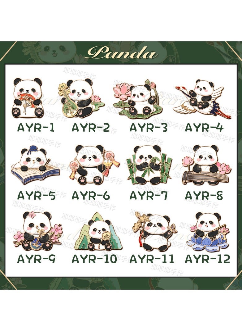 12-piece Panda National Fashion cute refrigerator decal decoration - Image 1
