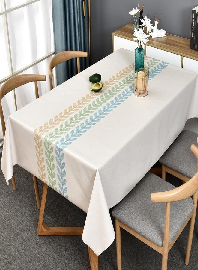 TruDelve Heavy Duty Vinyl Tablecloth for Rectangle Tables Plastic Table Cloth Wipeable Waterproof Oilcloth Tablecloths for Kitchen Dining Table(54"x84",Wheat-2) - Image 1