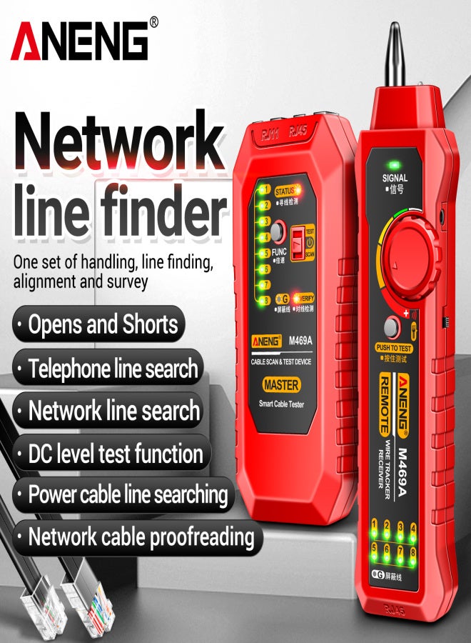ANENG M469A Network Cable Finder Multifunctional Cable Finder Anti-Interference Testing Instrument Find The Break Point of Network Line And Check The Line - Image 2