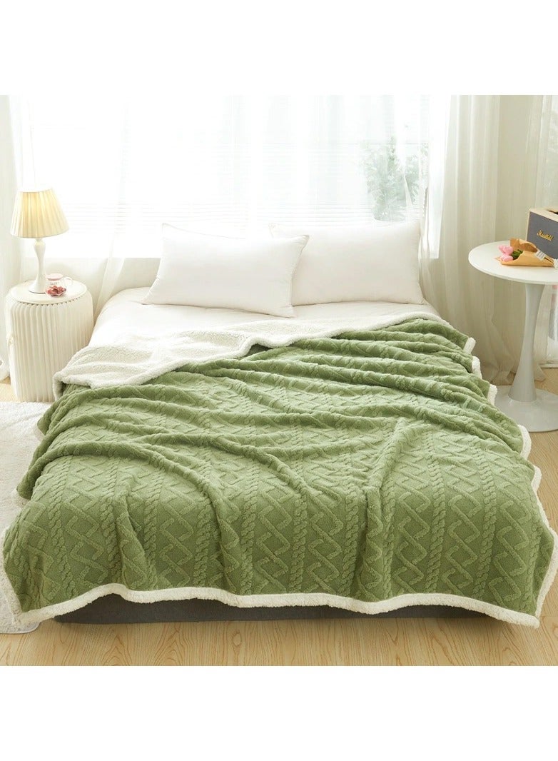 DubaiGallery Flannel Simple Double Layer Quilted Quilt, Winter Bed Sheet Quilt, Composite Leisure Blanket Warm blankets in winter - Image 3