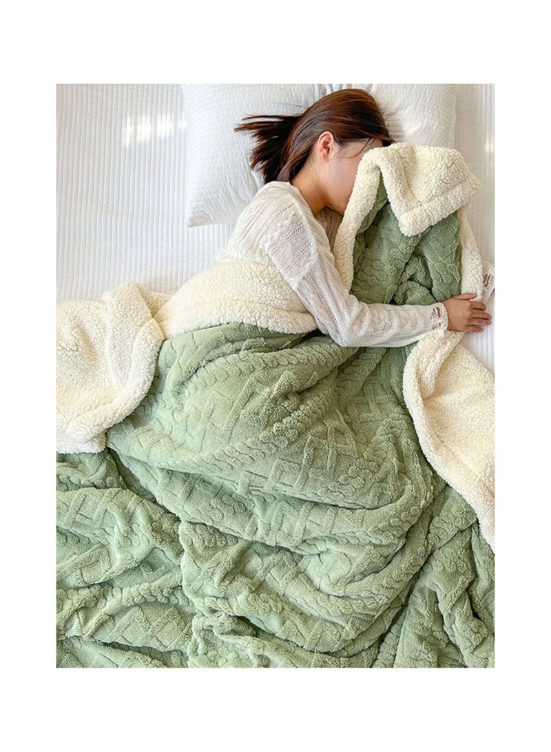 DubaiGallery Flannel Simple Double Layer Quilted Quilt, Winter Bed Sheet Quilt, Composite Leisure Blanket Warm blankets in winter - Image 1